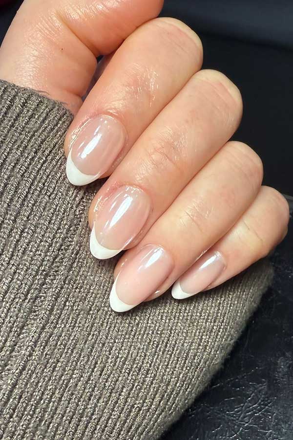 White tipped nails
